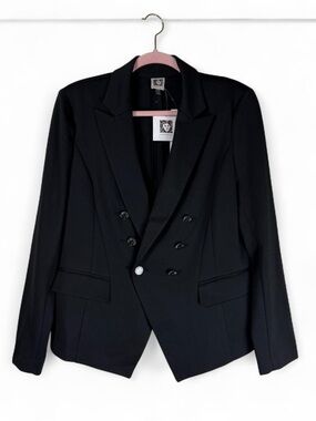 Anne Klein Black Double-Breasted Blazer